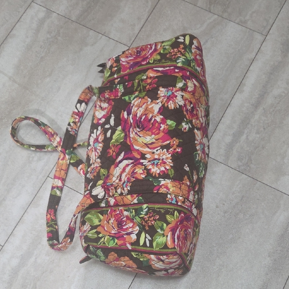 Vera Bradley Floral Brown Travel Bag - Picture 5 of 16